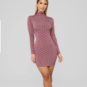 Fashion Nova Burgundy Dress